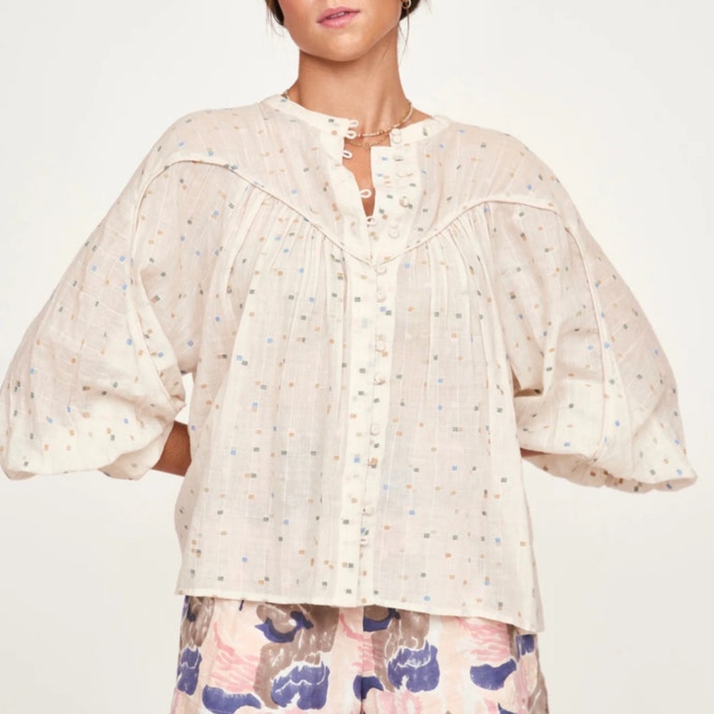Mirth Midland Top Confetti Jamdani Cotton Blouse Medium